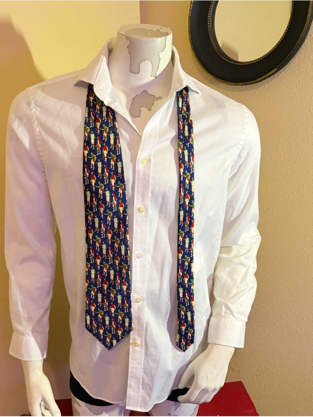 MBP New York Vintage 100% Silk Men’s Tie Featuring Jockey Riders
